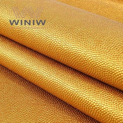 Golden Texture Leatherette Upholstery Material Sewing Craft For Ball Pu Coated Leather